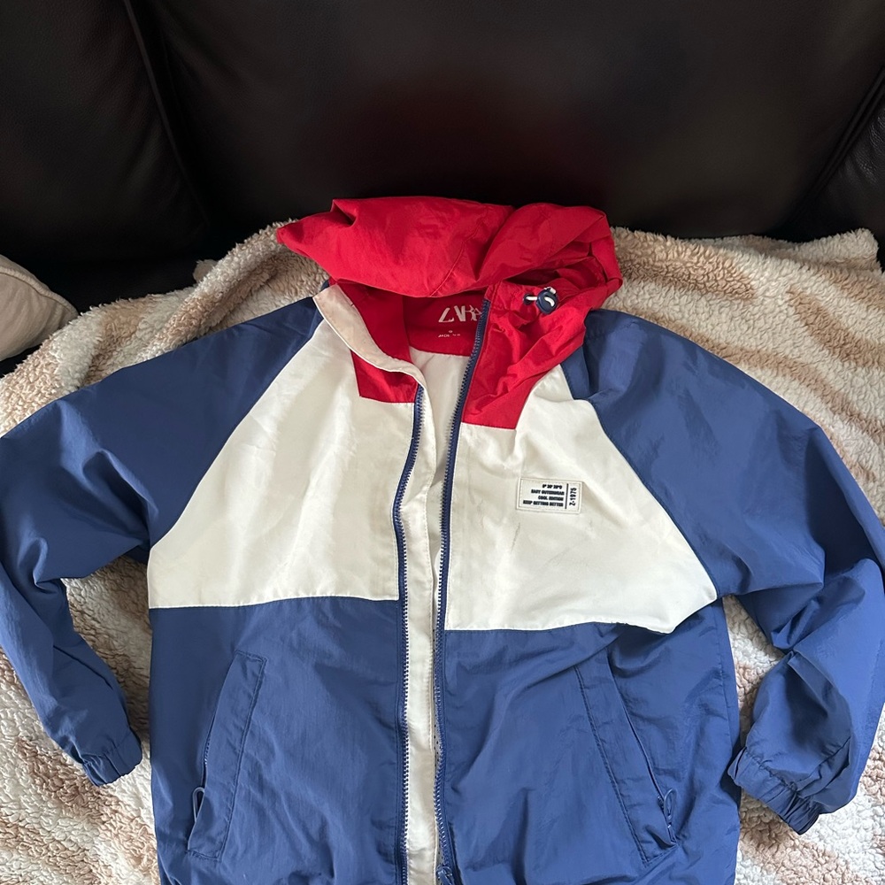 Red and Blue Windbreaker Jacket